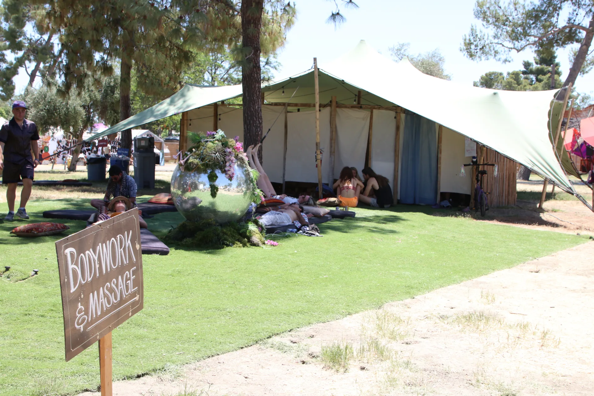 Haven spa and treatment stretch tent at Lightning in a Bottle