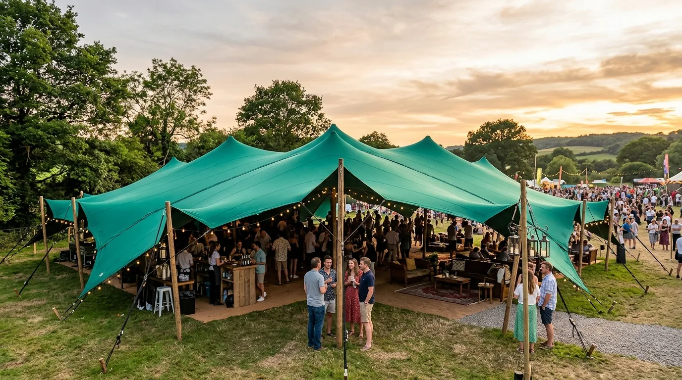 Kids Zone stretch tents at Lightning in a Bottle festival