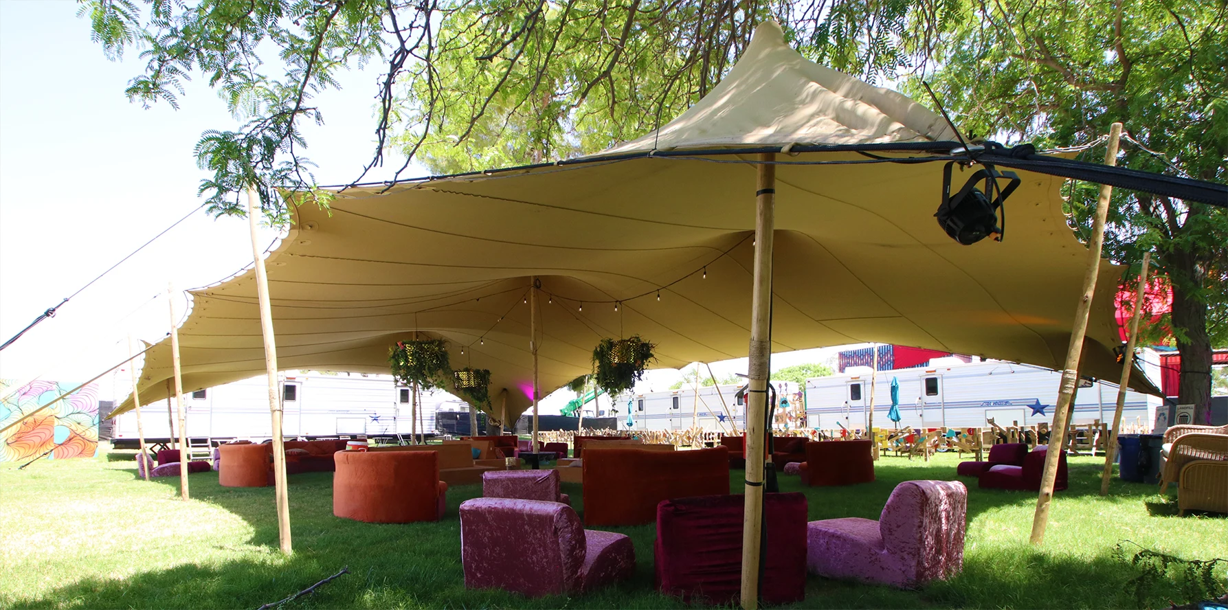 Luxury Bedouin tent interior setup for exclusive event