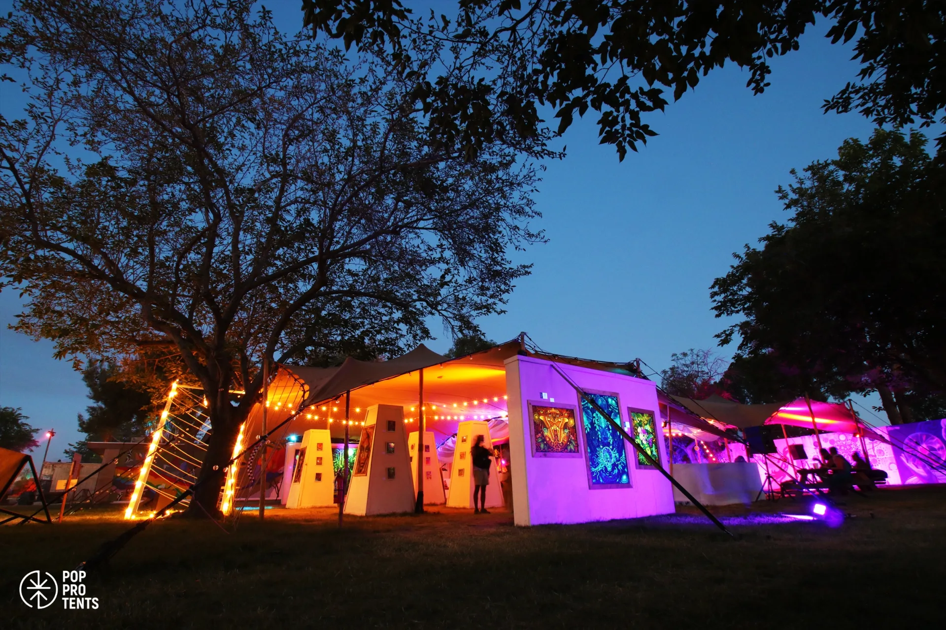 Artclave art gallery stretch tents at Lightning in a Bottle