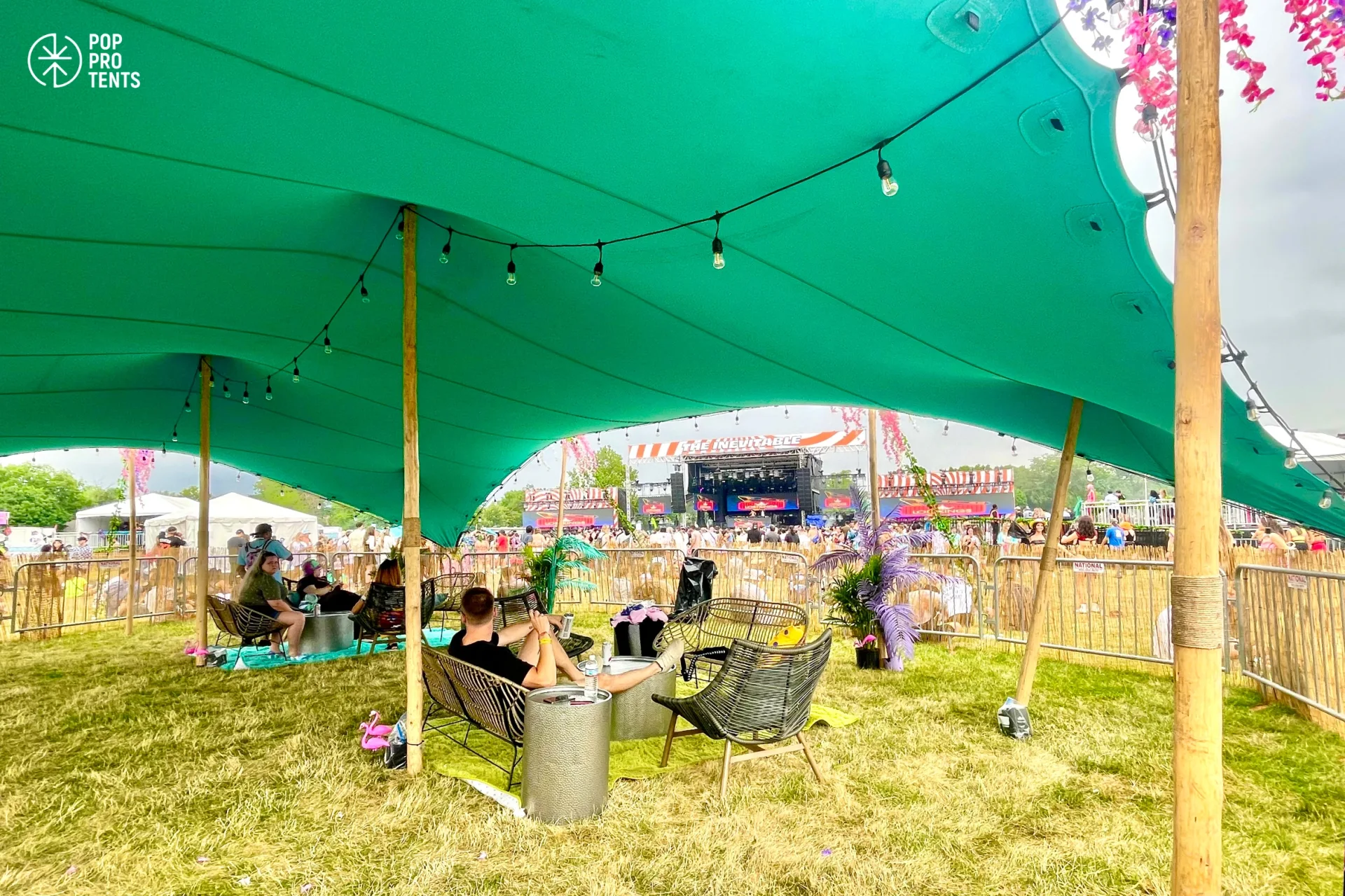 Family campsite stretch tent at Lightning in a Bottle